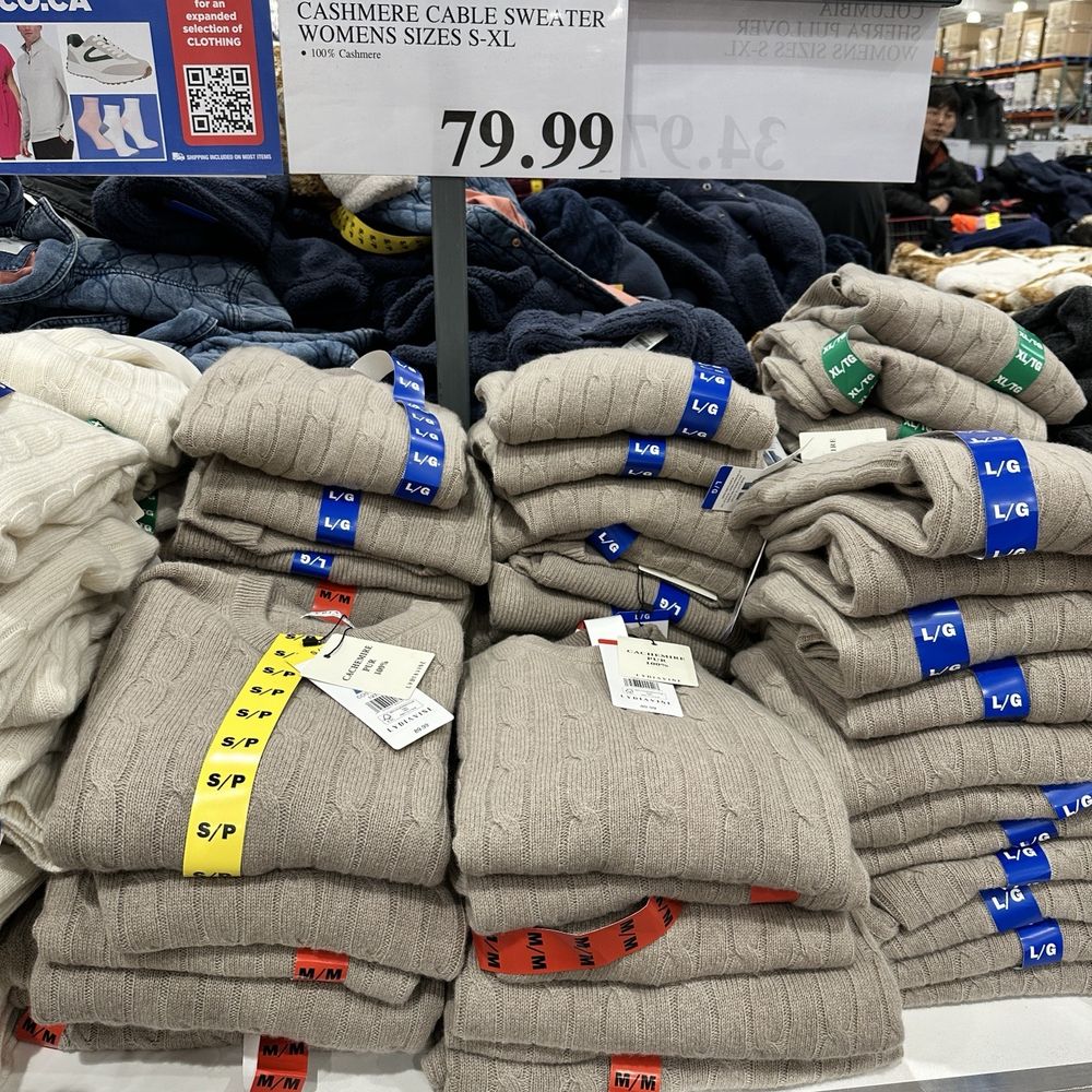 Costco Wholesale - cashmere cable sweaters, $79.99 - Wholesale Stores Near Me - Burnaby, British Columbia Costco Wholesale - cashmere cable sweaters, $79.99 - Wholesale Stores Near Me - Burnaby, British Columbia