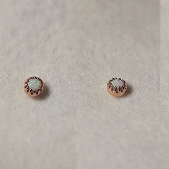 Red Hot Tattoo - 14k rose gold White opal cabochon - Tattoo Near Me - Arcadia, California