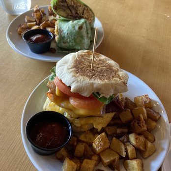 Taproot Lounge & Cafe - Rise & Shine breakfast sandwich, Sweet & Savory burrito - Lounges Near Me - Salem, Oregon