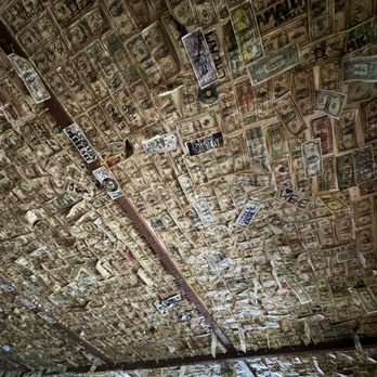Middlegate Station - Dollar bills ceiling - American Near Me - Fallon, Nevada Middlegate Station - Dollar bills ceiling - American Near Me - Fallon, Nevada