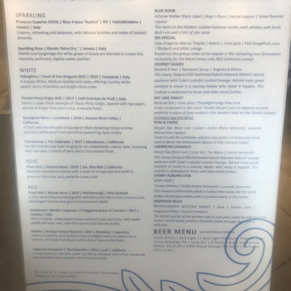 The Centurion Lounge - Alcohol - Airport Lounges Near Me - Miami, Florida The Centurion Lounge - Alcohol - Airport Lounges Near Me - Miami, Florida
