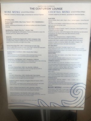 Menu photo 2 The Centurion Lounge Miami, FL Menu photo 2 The Centurion Lounge Miami, FL