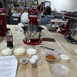BAKE Zingerman's Bakehouse - Pumpkin cheesecake bar prep