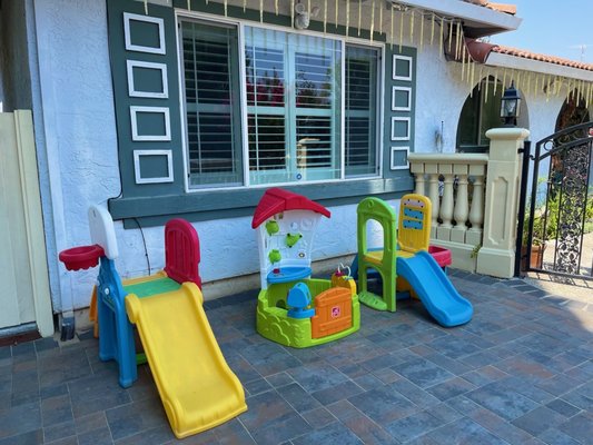 Outdoor Play Space - We have a licensed Family Day Care Home. We offer a full time (8:30AM to 5:30PM) and also a part-time schedule.
In our daycare, we provide:
- Indoor/outdoor activities that embrace creativity.
- Music and Dance programs.
- Age-appropriate daily lessons.
- Individual approach to each child.
- Separate room for napping children.
- We provide organic fruits and homemade fresh breakfast & lunch.
- We are following all safety protocols.
-We also celebrate all the festivals as well as the Kiddos' Birthday.
Call us today to schedule a tour of our day care! Outdoor Play Space - We have a licensed Family Day Care Home. We offer a full time (8:30AM to 5:30PM) and also a part-time schedule.
In our daycare, we provide:
- Indoor/outdoor activities that embrace creativity.
- Music and Dance programs.
- Age-appropriate daily lessons.
- Individual approach to each child.
- Separate room for napping children.
- We provide organic fruits and homemade fresh breakfast & lunch.
- We are following all safety protocols.
-We also celebrate all the festivals as well as the Kiddos' Birthday.
Call us today to schedule a tour of our day care!