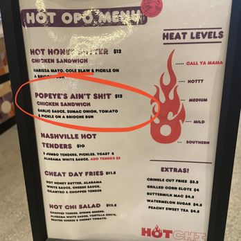 Hot Chi Chicken - This kicks so much ass!  I love the cockiness.... See what I did there?? - Fast Food Near Me - Chicago, Illinois