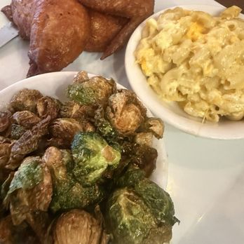Station 17 - Half brick oven baked chicken macaroni Brussels sprouts - American Near Me - Adams Run, South Carolina Station 17 - Half brick oven baked chicken macaroni Brussels sprouts - American Near Me - Adams Run, South Carolina