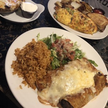 Sneaky Dee's - Yucatan combination plate (burrito, enchilada, salad, and rice) $16 - Tex-Mex Near Me - Toronto, Ontario