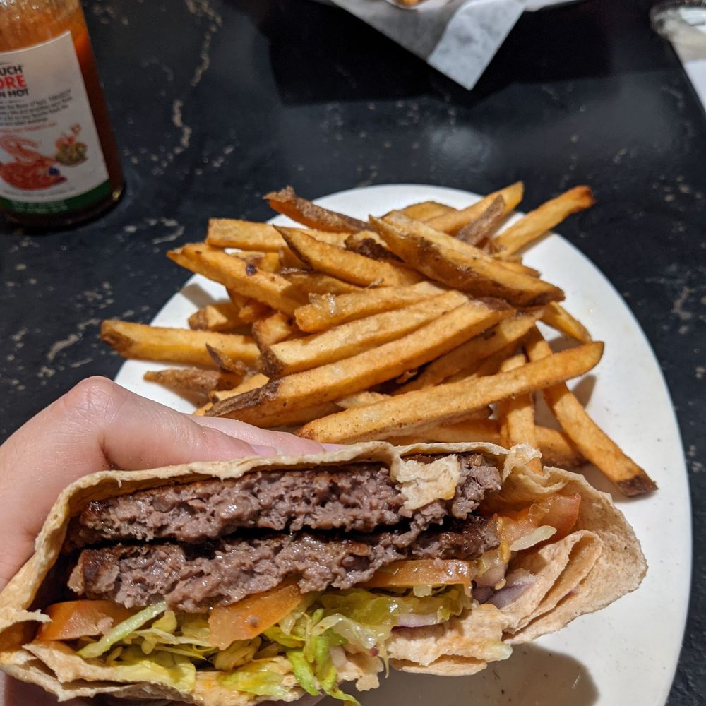 Brook Restaurant & Bar - Impossible burger on a wrap, no mayo - American Near Me - Tulsa, Oklahoma Brook Restaurant & Bar - Impossible burger on a wrap, no mayo - American Near Me - Tulsa, Oklahoma