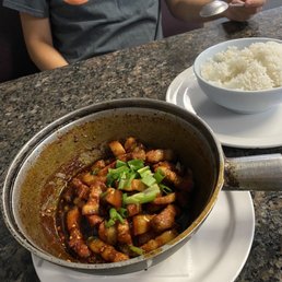 Pork belly simmered in clay pot Pork belly simmered in clay pot