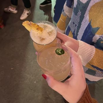 Birdcage - Short Fat Mango Thing (mine) and Aspirin Pill (his) - Salad Near Me - Atlanta, Georgia