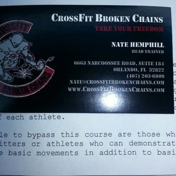 Crossfit Broken Chains - Info needed to get started. - Interval Training Gyms Near Me - Orlando, Florida Crossfit Broken Chains - Info needed to get started. - Interval Training Gyms Near Me - Orlando, Florida