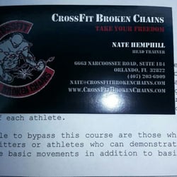 Crossfit Broken Chains - Info needed to get started.