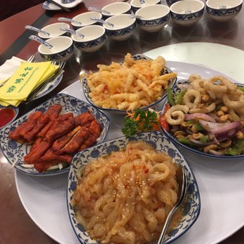 Congee Village - Appetizers: chicken foot , jellyfish, calamari and fried pork - Cantonese Near Me - Flushing, New York Congee Village - Appetizers: chicken foot , jellyfish, calamari and fried pork - Cantonese Near Me - Flushing, New York