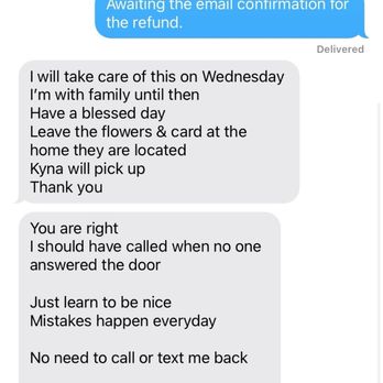 Siesta Key Island Florist - Example of text interaction with owner. - Florists Near Me - Siesta Key, Florida Siesta Key Island Florist - Example of text interaction with owner. - Florists Near Me - Siesta Key, Florida