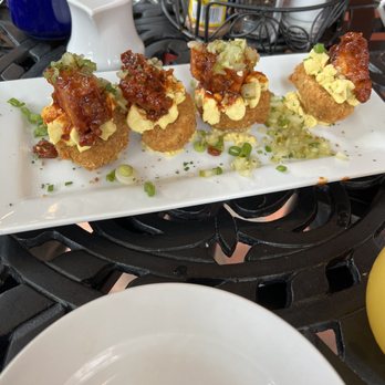 Miss Shirley's Cafe, Inner Harbor - Hot Honey Fried Chicken Deviled Eggs - Breakfast & Brunch Near Me - Baltimore, Maryland Miss Shirley's Cafe, Inner Harbor - Hot Honey Fried Chicken Deviled Eggs - Breakfast & Brunch Near Me - Baltimore, Maryland