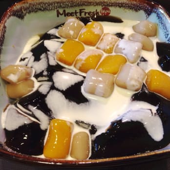 Meet Fresh - Meet Fresh Signature Herbal Jelly (herbal-flavored shaved ice w/ grass jelly, chewy taro & sweet potato mochi balls, and cream) - Desserts Near Me - Irvine, California Meet Fresh - Meet Fresh Signature Herbal Jelly (herbal-flavored shaved ice w/ grass jelly, chewy taro & sweet potato mochi balls, and cream) - Desserts Near Me - Irvine, California