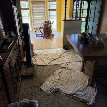 Stone Polish Restoration - Dining area cleaning in progress - Flooring Near Me
