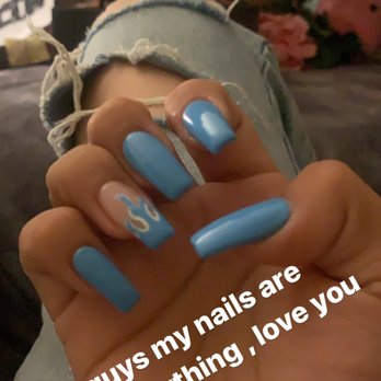 JK Nails - Acrylic Nails , blue , coffin, - Nail Salons Near Me - Los Angeles, California