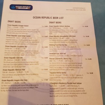 Ocean Republic Brewing - Drafts menu - Brewpubs Near Me - Stuart, Florida