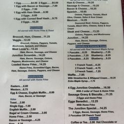 Breakfast menu
