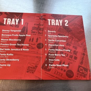 Coca-Cola-Store - Flavors for each tray! Some were very good, others were okay, Beverly was terrible! - Hobby Shops Near Me - Las Vegas, Nevada Coca-Cola-Store - Flavors for each tray! Some were very good, others were okay, Beverly was terrible! - Hobby Shops Near Me - Las Vegas, Nevada