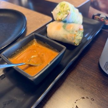 Seree Thai Restaurant & Bar - Fresh rolls (2 already eaten). Delicious sauce. - Thai Near Me - Kent, Washington Seree Thai Restaurant & Bar - Fresh rolls (2 already eaten). Delicious sauce. - Thai Near Me - Kent, Washington
