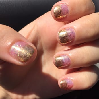Cozy Nails Tarzana - Gel manicure pink and gold sparkles - Nail Salons Near Me - Tarzana, California Cozy Nails Tarzana - Gel manicure pink and gold sparkles - Nail Salons Near Me - Tarzana, California