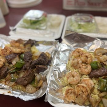 Classic Pizza - Steak tip and shrimp dinner over rice - Pizza Near Me - Mansfield, Massachusetts Classic Pizza - Steak tip and shrimp dinner over rice - Pizza Near Me - Mansfield, Massachusetts