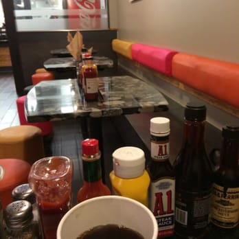 Burger 7 - Table of Sauces - Burgers Near Me - Alexandria, Virginia Burger 7 - Table of Sauces - Burgers Near Me - Alexandria, Virginia