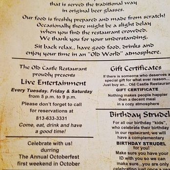 Old Castle Restaurant - German Near Me - Ruskin, Florida Old Castle Restaurant - German Near Me - Ruskin, Florida