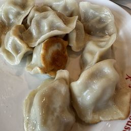 Juicy Lamb and Chive pan fried dumplings Juicy Lamb and Chive pan fried dumplings