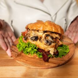 Goose Feathers Cafe & Bakery - Chicken Bacon Mushroom Melt. Yum!