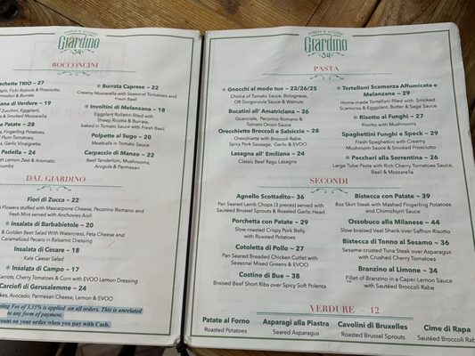 Menu photo 1 Giardino 54 New York, NY Menu photo 1 Giardino 54 New York, NY