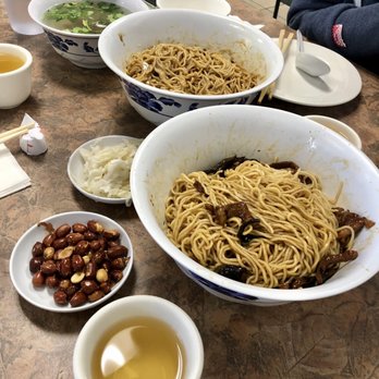 Shanghai Noodle House - Pork with green onion noodles and sesame sauce noodles - Noodles Near Me - Fremont, California Shanghai Noodle House - Pork with green onion noodles and sesame sauce noodles - Noodles Near Me - Fremont, California