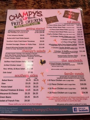 Menu photo 4 Champy's Famous Fried Chicken Muscle Shoals, AL