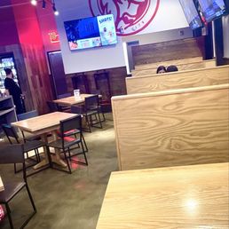 Inside seating, grown folks and children