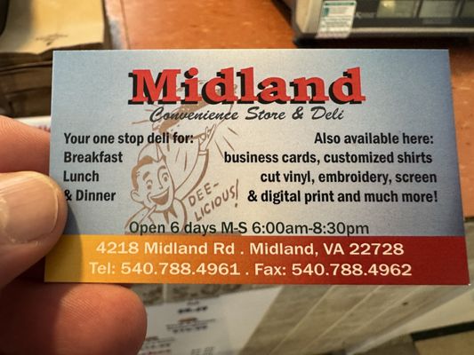 Menu photo 3 Midland Convenience Store Midland, VA