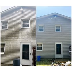 Sun Up To Sun Down - Before with mold all over home. And after picture all nice and clean.