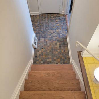 All Access Builders - back hall flag stone floor and new stair treads. - General Contractors Near Me - Buffalo, New York
