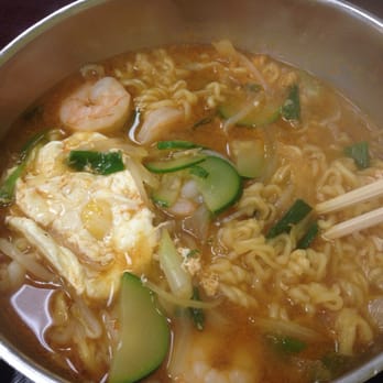 KoFoo - Hot spicy seafood noodle with egg topping - Korean Near Me - New York, New York KoFoo - Hot spicy seafood noodle with egg topping - Korean Near Me - New York, New York