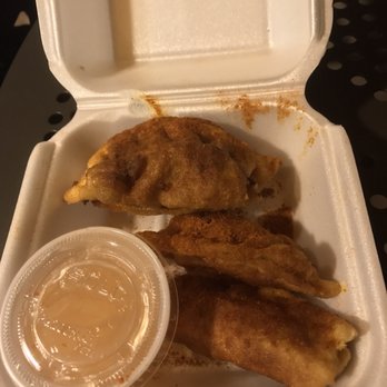 Cha For Tea - Cajun dumplings (4 pieces) with sweet & sour sauce ($3.94) - Coffee & Tea Near Me - Irvine, California Cha For Tea - Cajun dumplings (4 pieces) with sweet & sour sauce ($3.94) - Coffee & Tea Near Me - Irvine, California