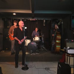 L'Unik Resto Brasserie - Louis Janelle, Paul Arthur, Eloi Bertholet, and Eddy Blake at the Thursday night blues jam session