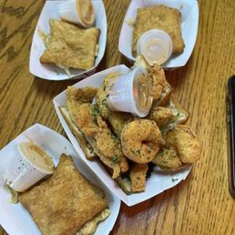 Crab beignets and seafood beignets Crab beignets and seafood beignets