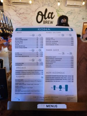 Menu photo 1 Ola Brew Kailua-kona, HI Menu photo 1 Ola Brew Kailua-kona, HI