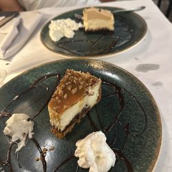 Prime Steakhouse - Husbands banana cheesecake and my turtle cheesecake.
