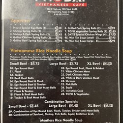 Pho Dat Vietnamese Cafe - Menu