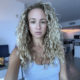Blonde curly hair done by Bri!! Blonde curly hair done by Bri!!
