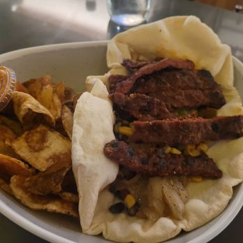 Pinched on the River - BYO pita roll was good. Chips had no seasoning, not even salt. - Mediterranean Near Me - Chicago, Illinois