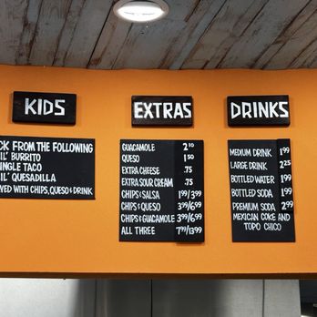 Cabo Bob's Burritos - Side prices - Mexican Near Me - Austin, Texas