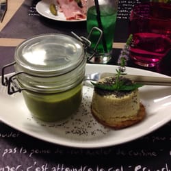 Auberge du Mail - Mousse de St Jacques et veloute froid de petits pois et menthe fraîche